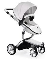 Коляска MIMA XARI FLAIR 2G SNOW WHITE - BLACK&WHITE 2 В 1 на шасси SILVER