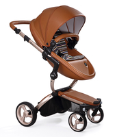 Коляска MIMA XARI FLAIR 2G CAMEL - AUTUMN STRIPES 2 В 1 на шасси GOLD
