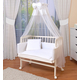 Приставная кроватка COMFORTBABY PLUS БЕЛОСНЕЖНЫЙ + КОМПЛЕКТ CLASSIC MINI РОЗОВЫЙ