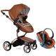 Коляска MIMA XARI FLAIR 2G GOLD CAMEL BLACK&WHITE 3 В 1