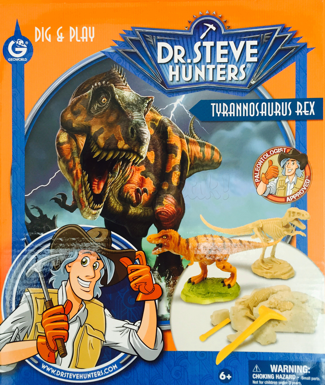 Набор для проведения раскопок GEOWORLD Dr. STEVE HUNTERS Тираннозавр Рекс
