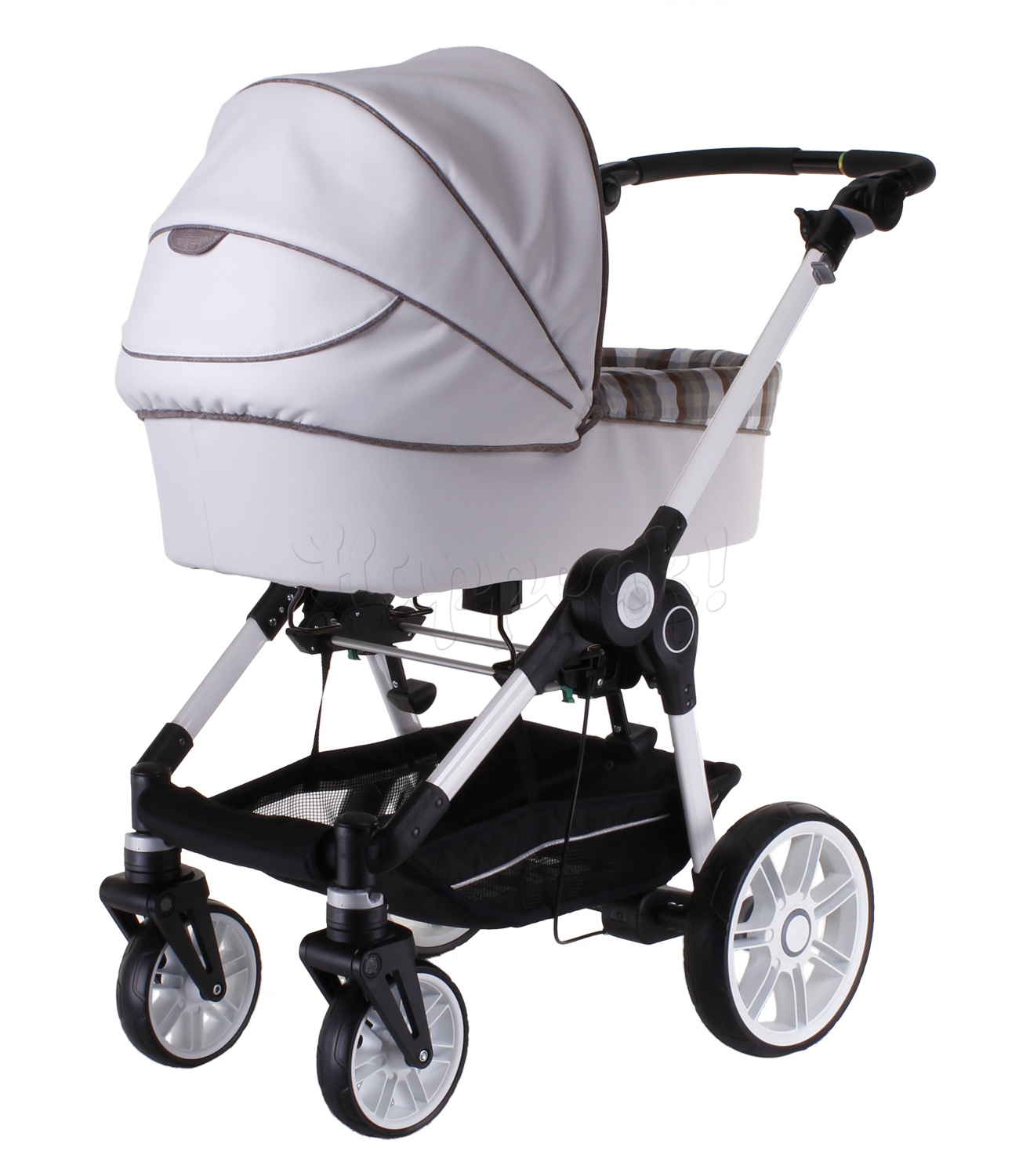 Коляска TEUTONIA BE YOU V2 2014 WHITE 4950 КОЖА  2 В 1