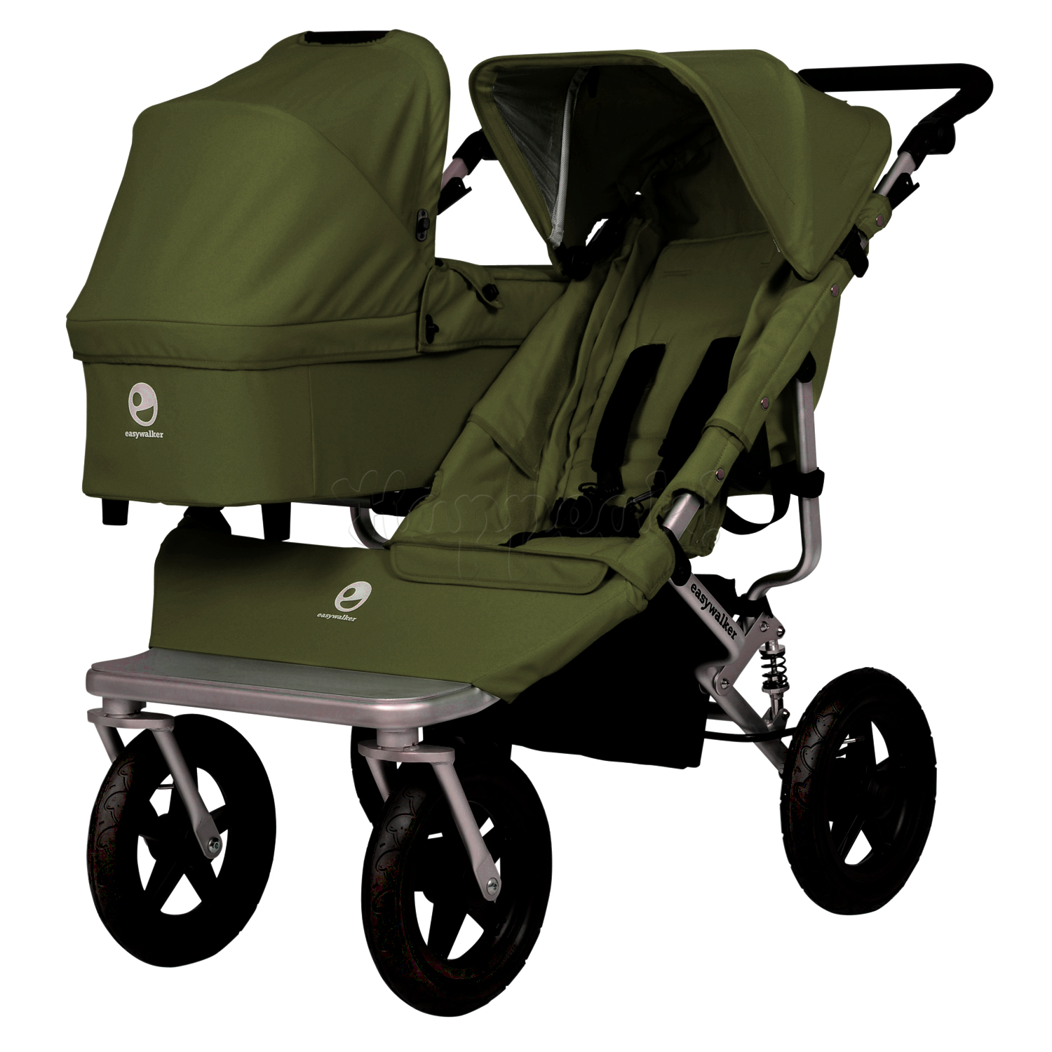Коляска для двойни EASYWALKER DUO OLIVE GREEN 2 В 1