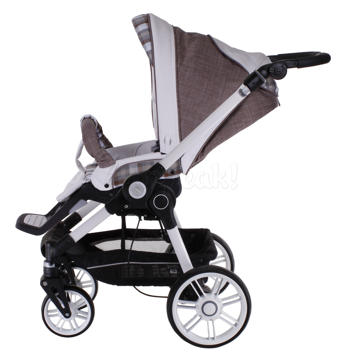 Коляска TEUTONIA BE YOU V2 2014 WHITE 4950 КОЖА  2 В 1